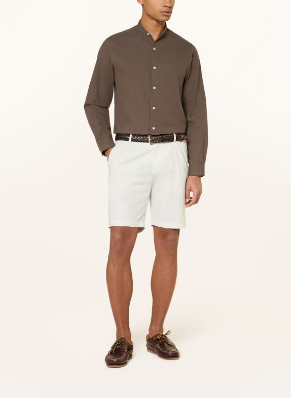 PAUL Overhemd Comfort Fit met opstaande kraag MARRON FONCÉ