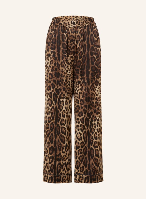 DOLCE & GABBANA Seidenhose BRAUN / HELLBRAUN / DUNKELBRAUN
