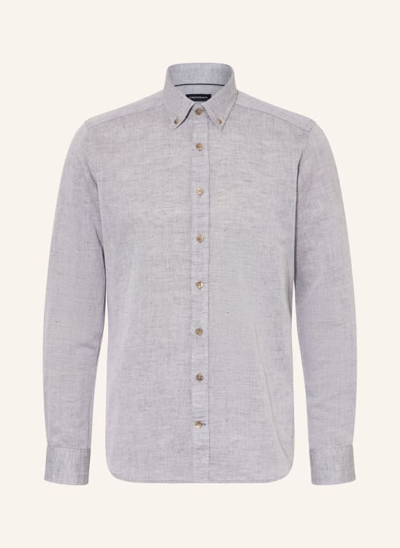 STROKESMAN'S Košile Regular Fit s lnem OLIVOVÁ