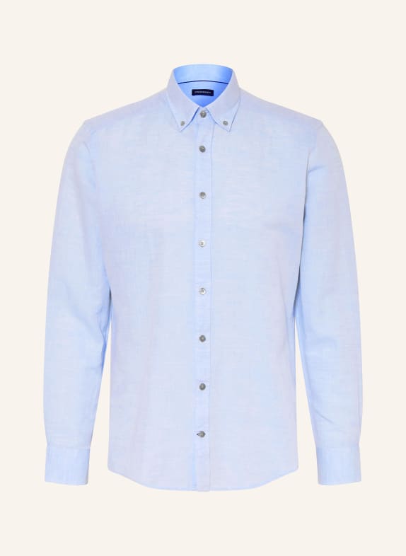 STROKESMAN'S Regular fit shirt with linen LIGHT BLUE