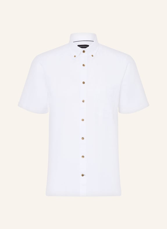 STROKESMAN'S Košile s krátkým rukávem Comfort Fit s lnem BÍLÁ