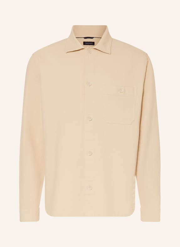 STROKESMAN'S Piqué-Hemd Comfort Fit BEIGE