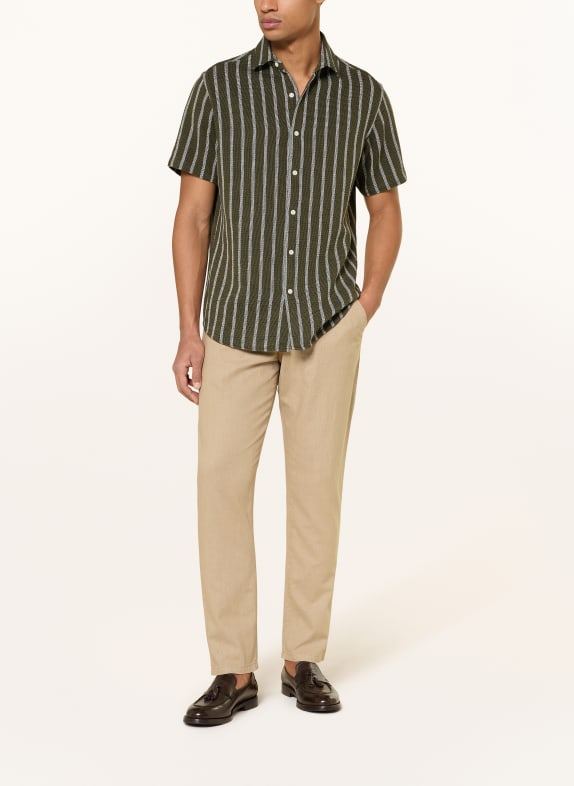 PAUL Chino Regular Fit met linnen KAKI