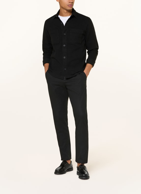 PAUL Chino Regular Fit met linnen ZWART