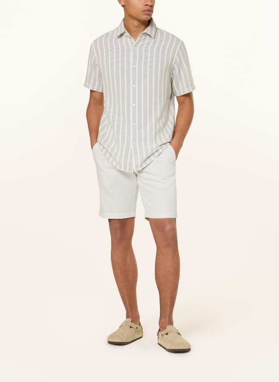 PAUL Comfort Fit chino shorts met linnen LICHTGRIJS
