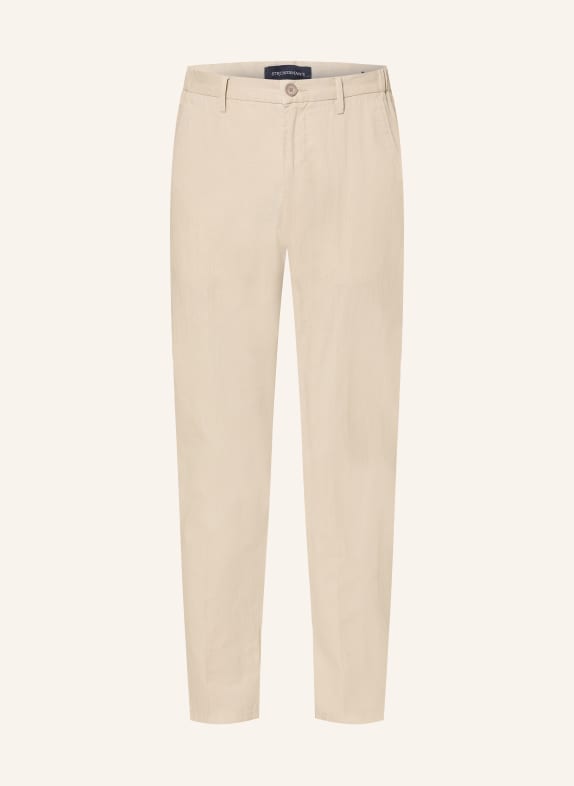 STROKESMAN'S Regular fit chino with linen BEIGE