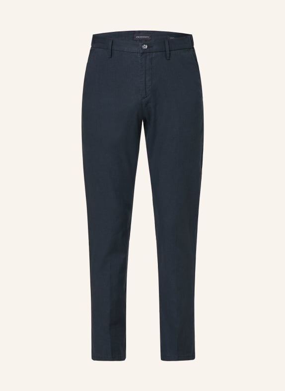 STROKESMAN'S Regular fit chino with linen DARK BLUE