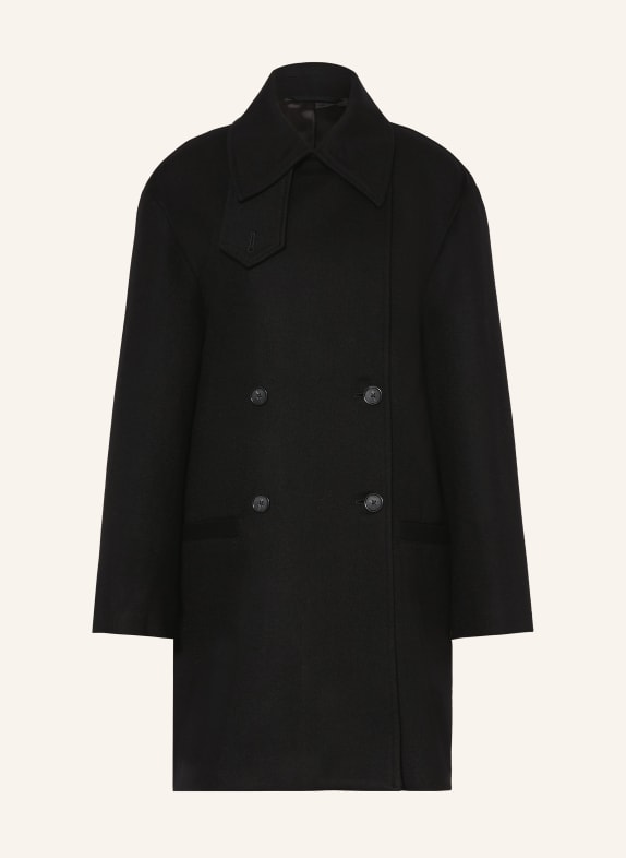 TOTEME vlněný kabát ČERNÁ