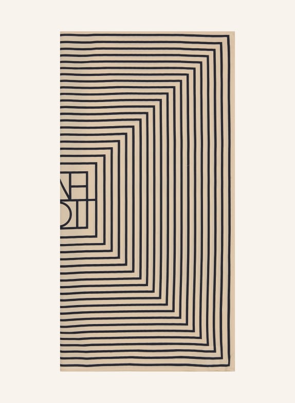 TOTEME jedwabna chusta CZARNY / BEŻOWY