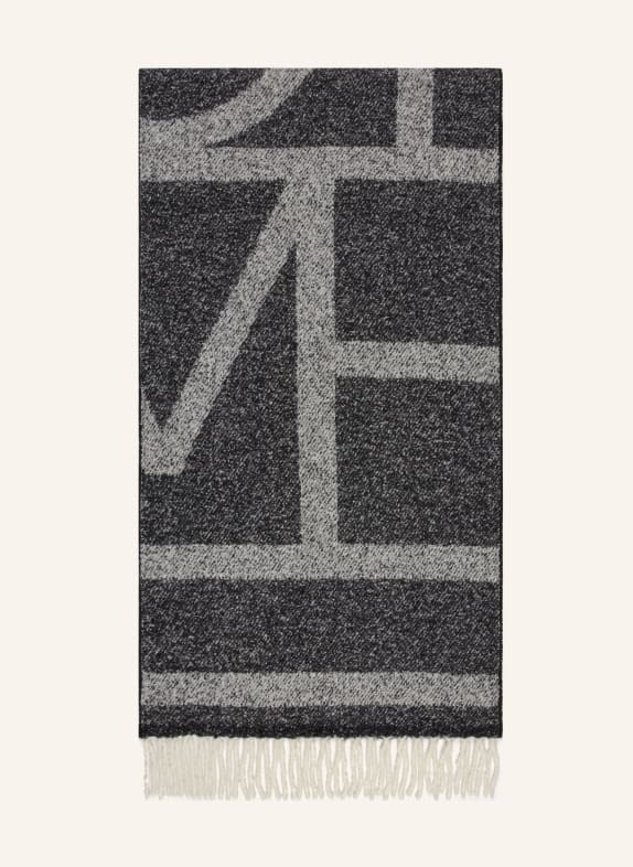 TOTEME Alpaka-Schal aus Bouclé SCHWARZ / GRAU