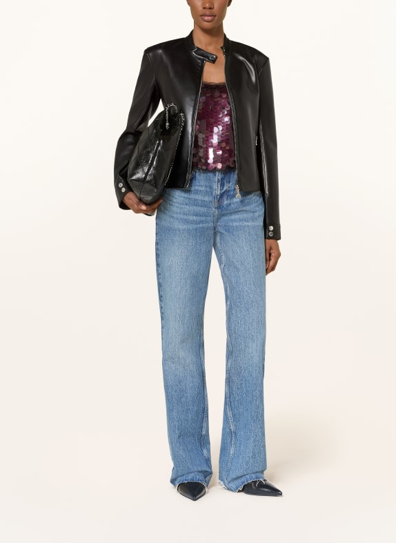 PATRIZIA PEPE Kurtka motocyklowa imitująca skórę CZARNY