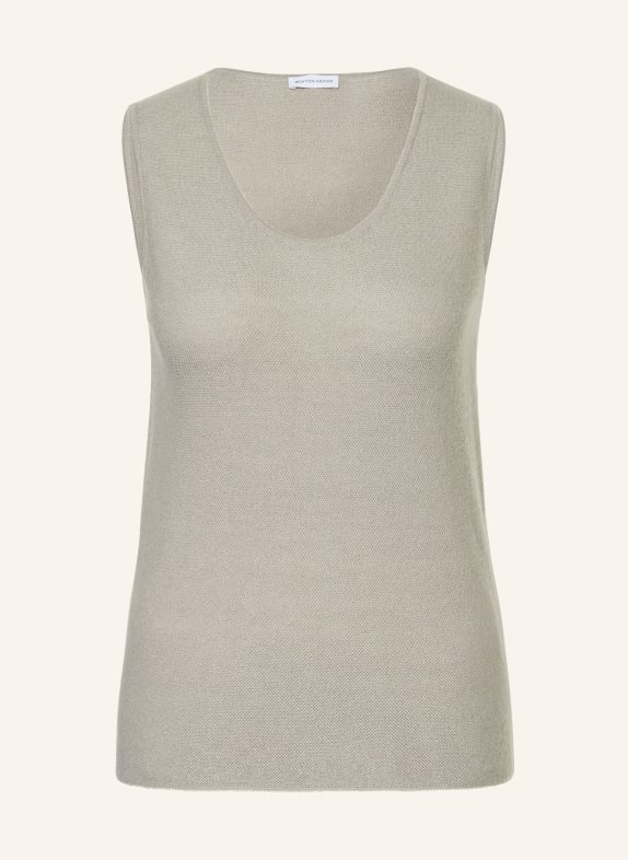 IRIS von ARNIM Dzianinowy top THYRA z kaszmiru i jedwabiu SZARY