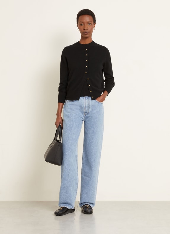 IRIS von ARNIM Set ODELIA: Top und Strickjacke mit Cashmere SCHWARZ