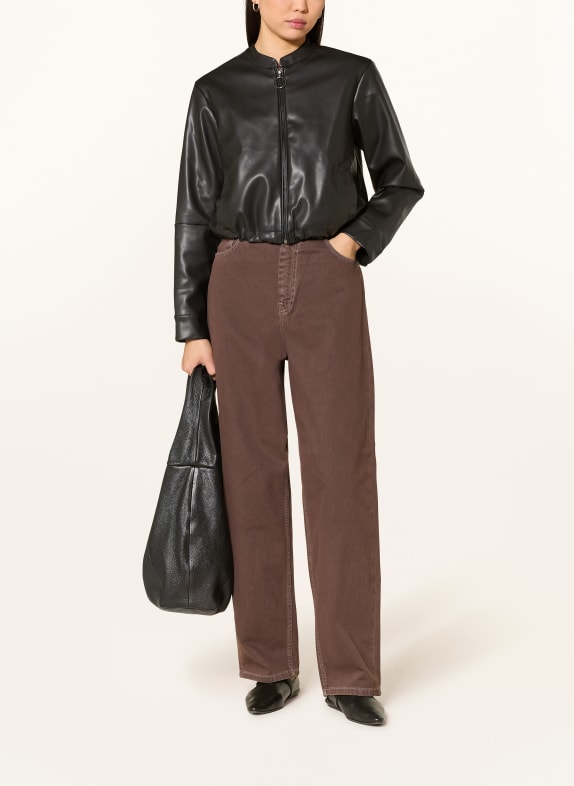 darling harbour Bunda v koženém vzhledu BLACK