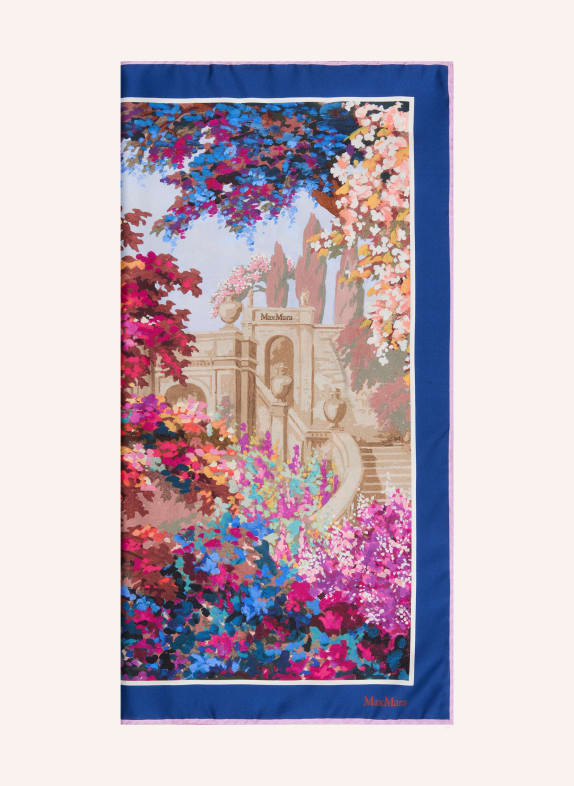 Max Mara Tuch PAPPA aus Seide FUCHSIA / BEIGE / DUNKELBLAU