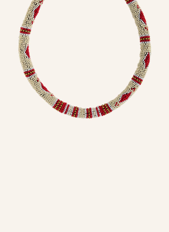 ISABEL MARANT Halskette NINA ECRU / GOLD / ROT