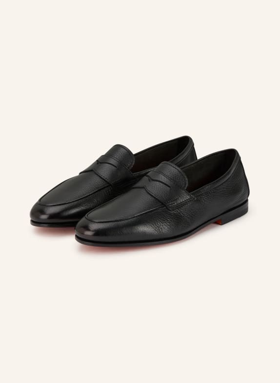 Santoni Penny-Loafer CARLOS SCHWARZ / ORANGE