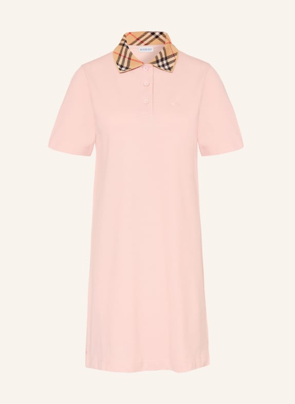 BURBERRY Piqué polo dress ROSE / LIGHT BROWN / RED