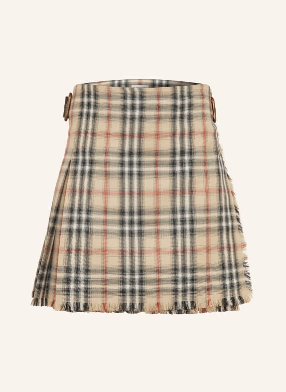BURBERRY Wrap skirt SKYE BEIGE / RED / BLACK