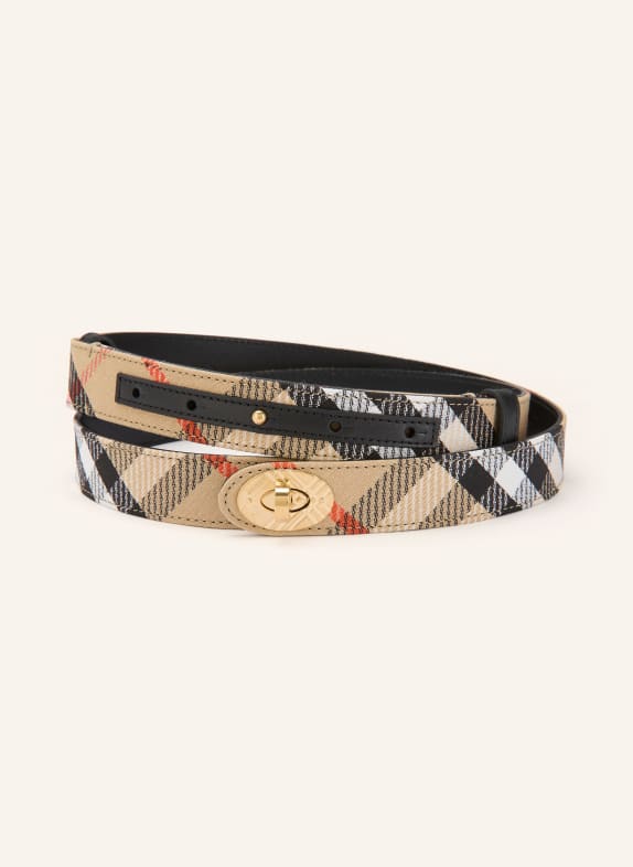 BURBERRY COTSWOLDS belt BEIGE / RED / BLACK