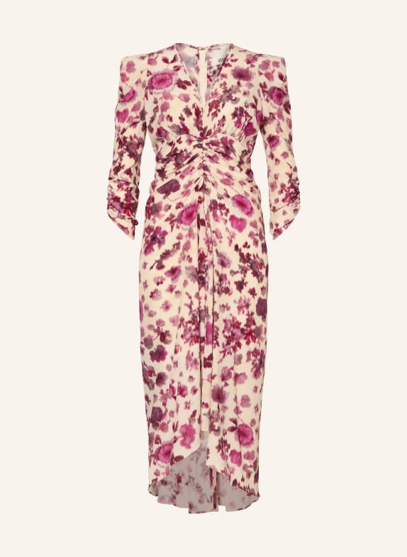 ISABEL MARANT Cocktailkleid ALBINI aus Seide mit 3/4-Arm FUCHSIA / CREME