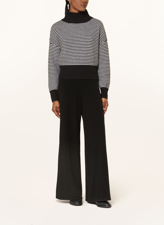 LISA YANG Cashmere-Pullover SCHWARZ / ECRU