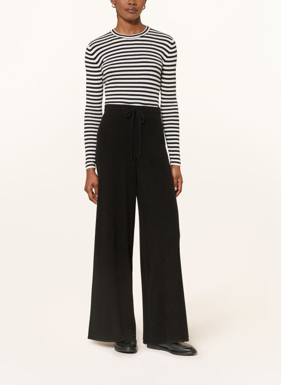 LISA YANG Pullover mit Cashmere SCHWARZ / WEISS