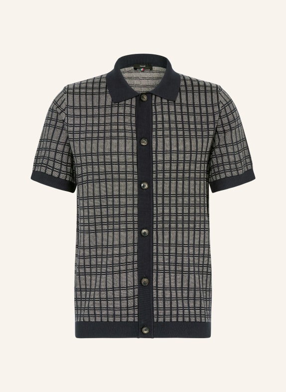 CINQUE Strickhemd CIYARO Extra Slim Fit DUNKELBLAU / WEISS