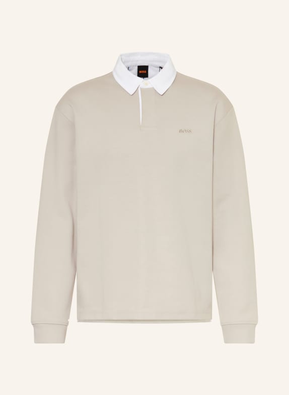 BOSS Jerseyové polo tričko EXIS ŠEDÁ / BÍLÁ