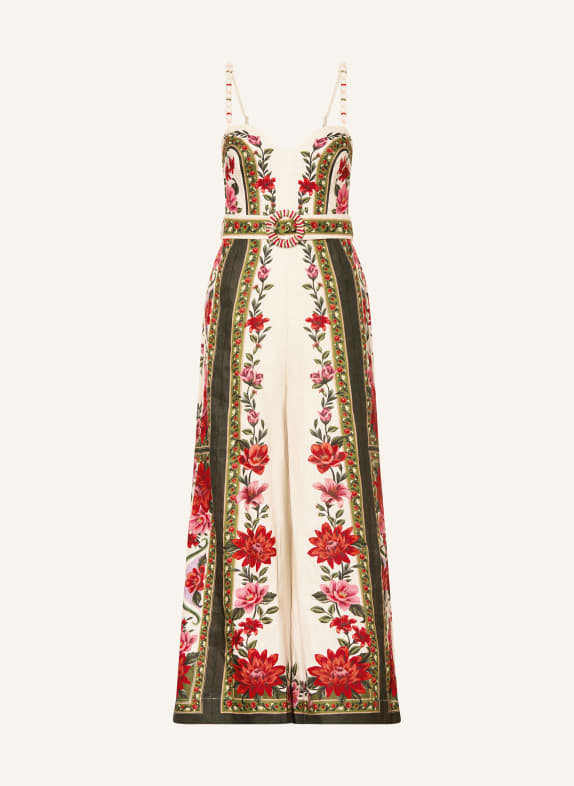 FARM RIO WONDER RIO jumpsuit CREAM / RED / OLIVE