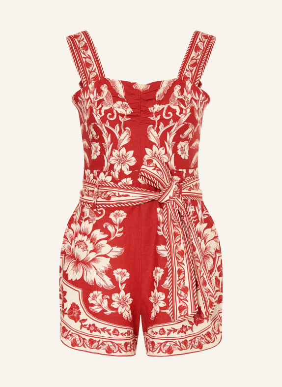 FARM RIO Jumpsuit GUANACASTE CREME / DUNKELROT