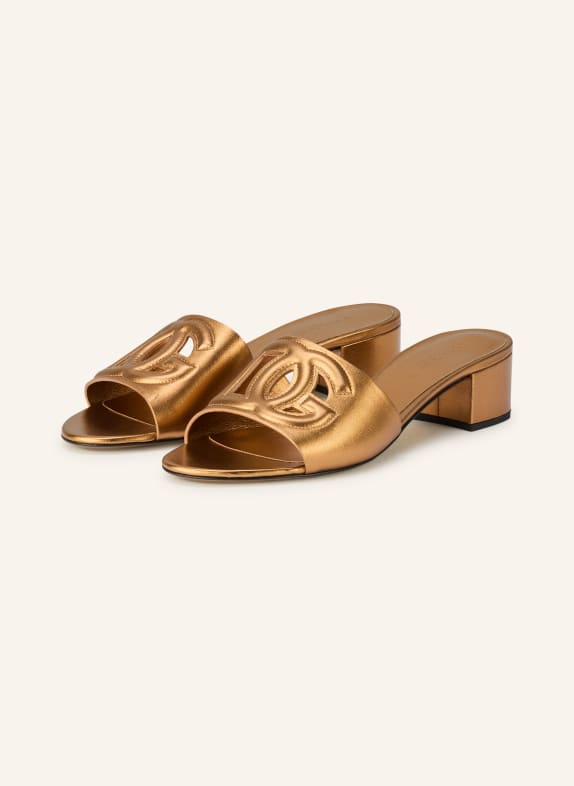 DOLCE & GABBANA Mules with cutouts GOLD