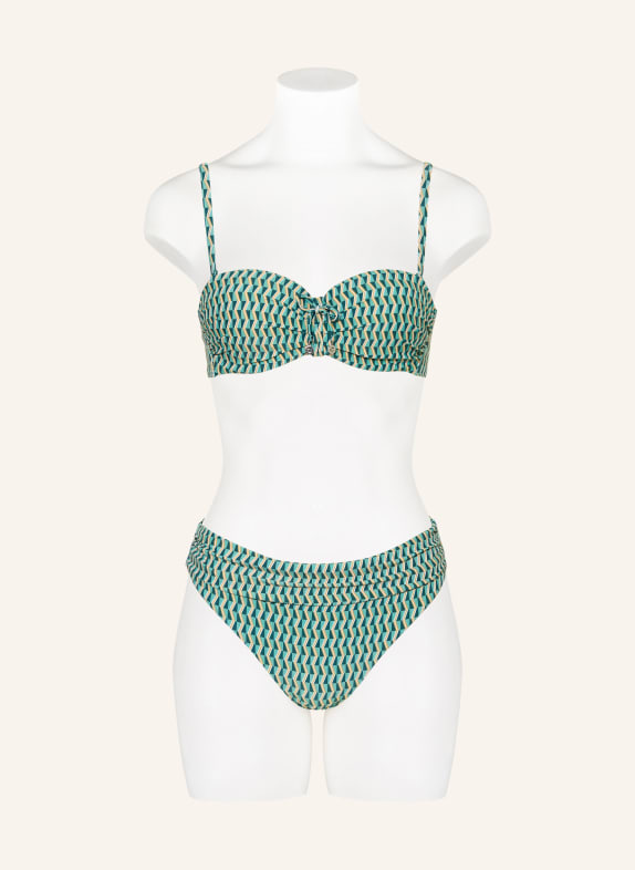 CYELL Basic bikinibroekje GROOVY GRAPHIC GROEN / DONKERGROEN / WIT