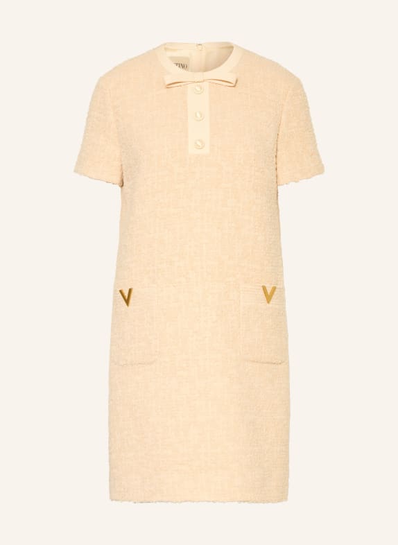 VALENTINO Tweedové pouzdrové šaty KRÉMOVÁ