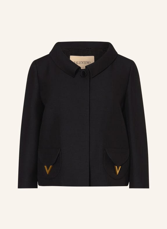VALENTINO Kastenjacke mit Seide und 3/4-Arm SCHWARZ