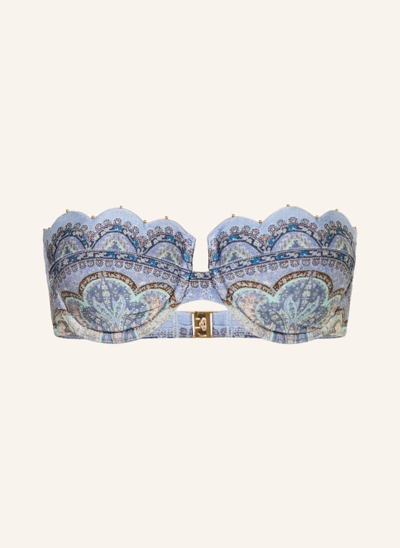 ZIMMERMANN Bügel-Bikini-Top WANDERLUST BLAUGRAU / BRAUN / HELLBLAU