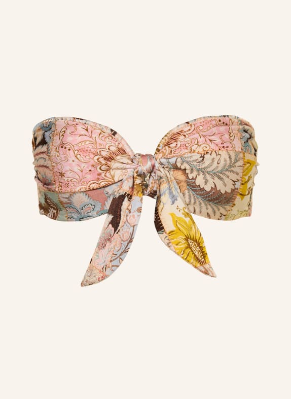 ZIMMERMANN Bandeau-Bikini-Top DAYLIGHT ROSA / BEIGE / DUNKELGELB