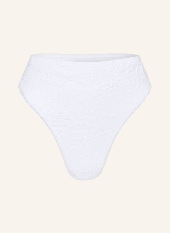 FARM RIO Majtki bikini z wysokim stanem WHITE GERBERA DAISY BIAŁY