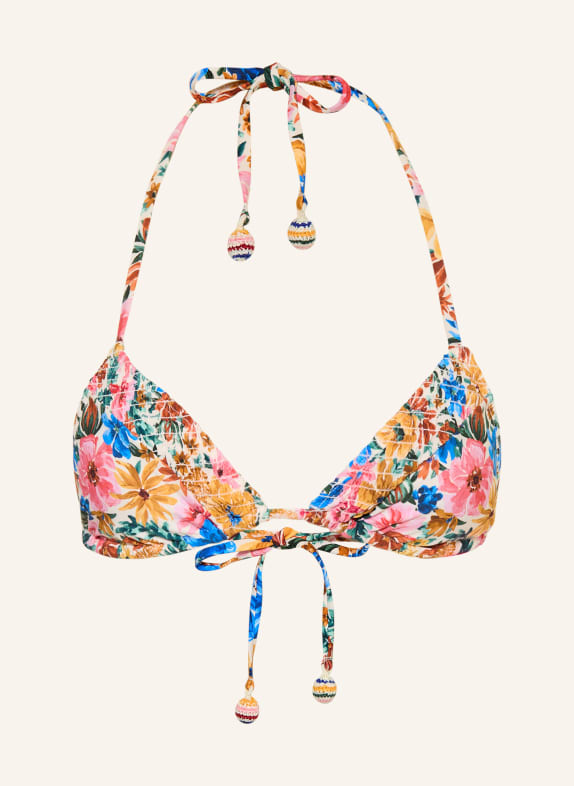 FARM RIO Triangel-Bikini-Top FLORALINE ROSA / BRAUN / BLAU