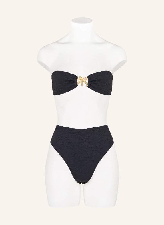 FARM RIO Bandeau-Bikini-Top BLACK PALM TREES SCHWARZ / GOLD