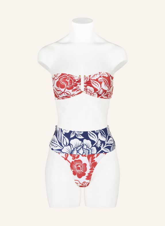 FARM RIO Bandeau-bikinitop CASHEW AND BIRDS WIT / ROOD
