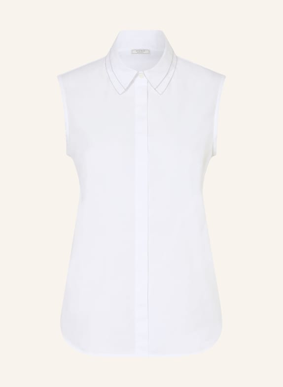 PESERICO Blusentop mit Schmucksteinen WEISS