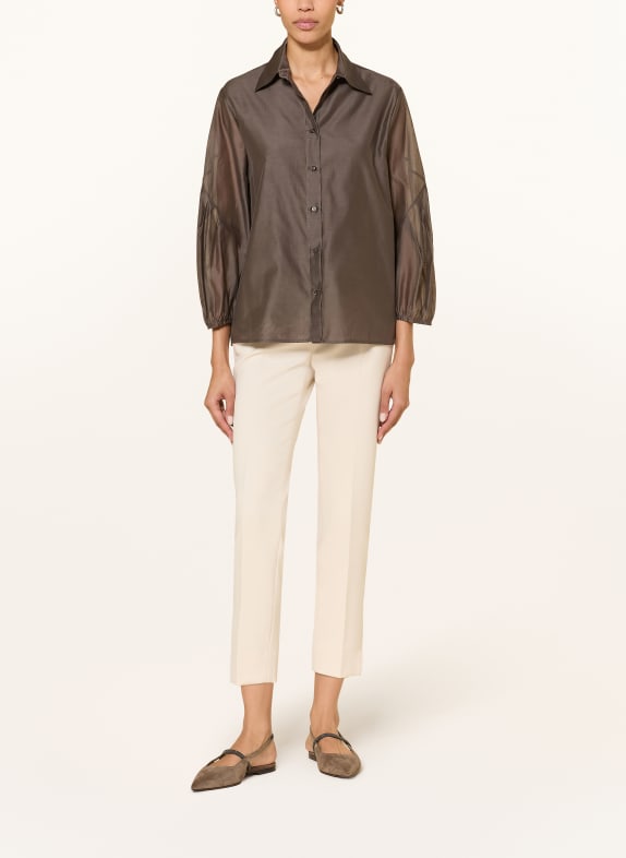 PESERICO Overhemdblouse met 3/4-mouwen TAUPE