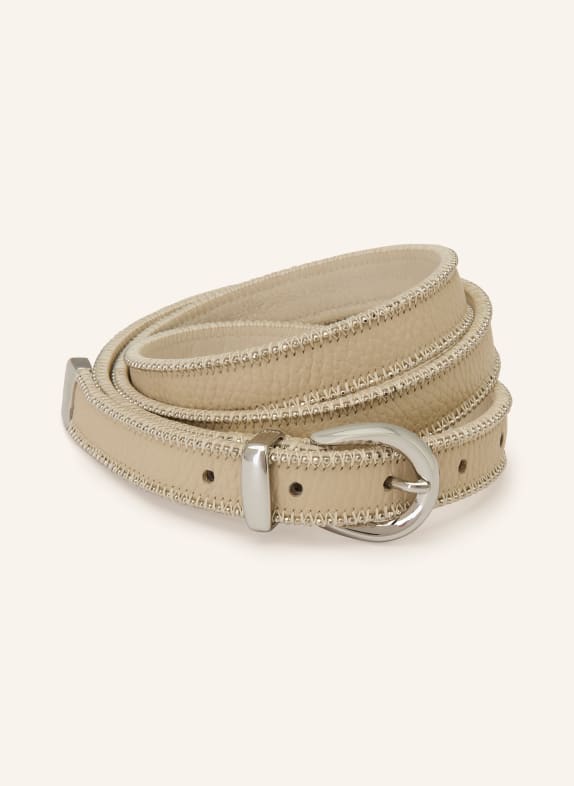 PESERICO leather belt CREAM / SILVER