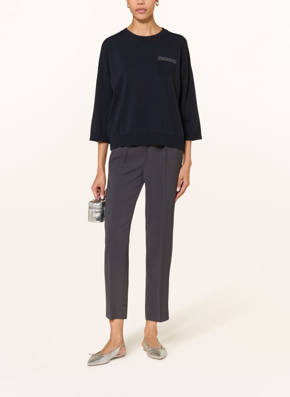 PESERICO 7/8-broek met sierstenen DONKERBLAUW