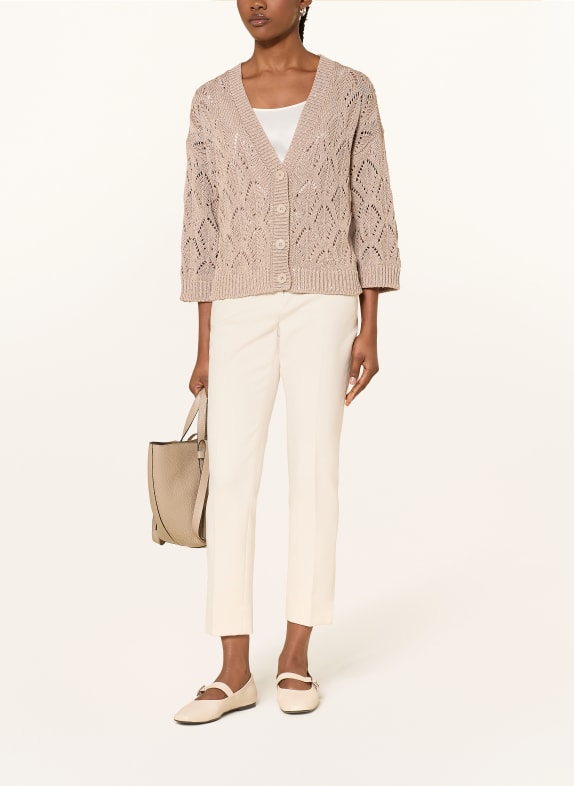 PESERICO Vest met pailletten en 3/4-mouwen TAUPE