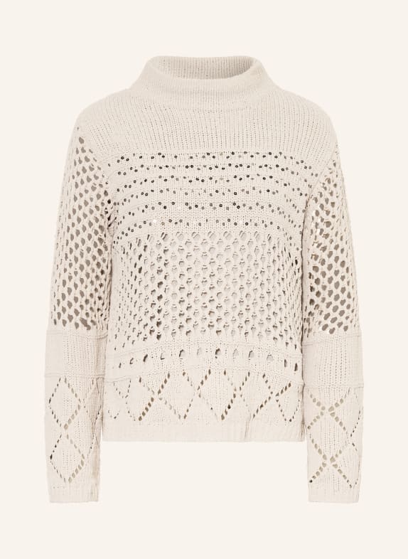 monari Pullover mit Pailletten BEIGE