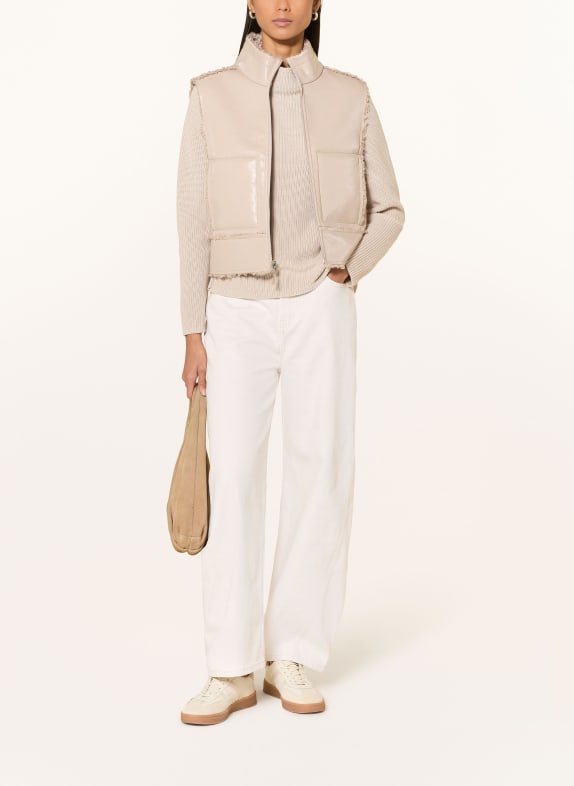 monari Weste mit Teddyfell zum Wenden BEIGE