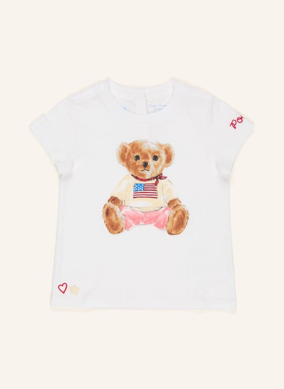 POLO RALPH LAUREN tričko BÍLÁ / SVĚTLE HNĚDÁ / RŮŽOVÁ