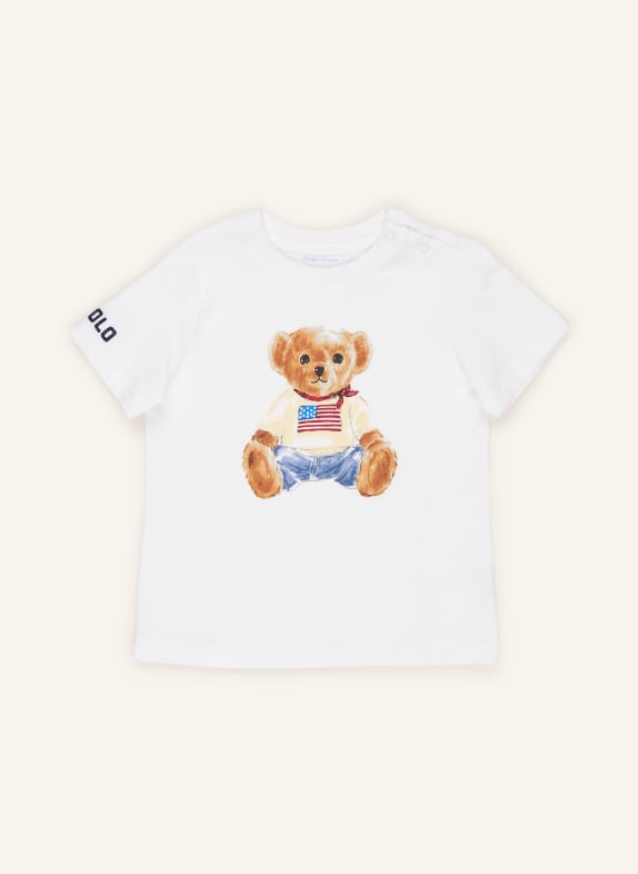 POLO RALPH LAUREN tričko BÍLÁ / SVĚTLE HNĚDÁ / MODRÁ